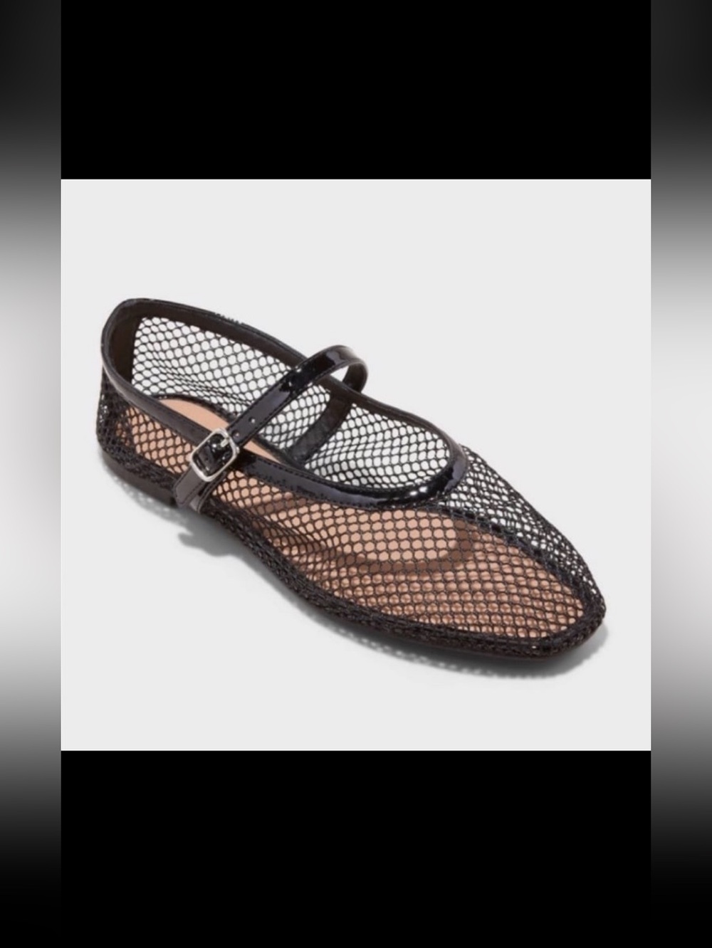 A New Day Issa Mesh Mary Jane Ballet Flats Black NWT size 11
